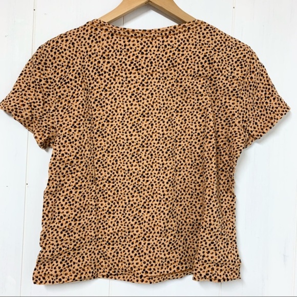 Anthropologie Merci Animal Print/ Spotted Cropped Graphic T Shirt NWT - Picture 5 of 5
